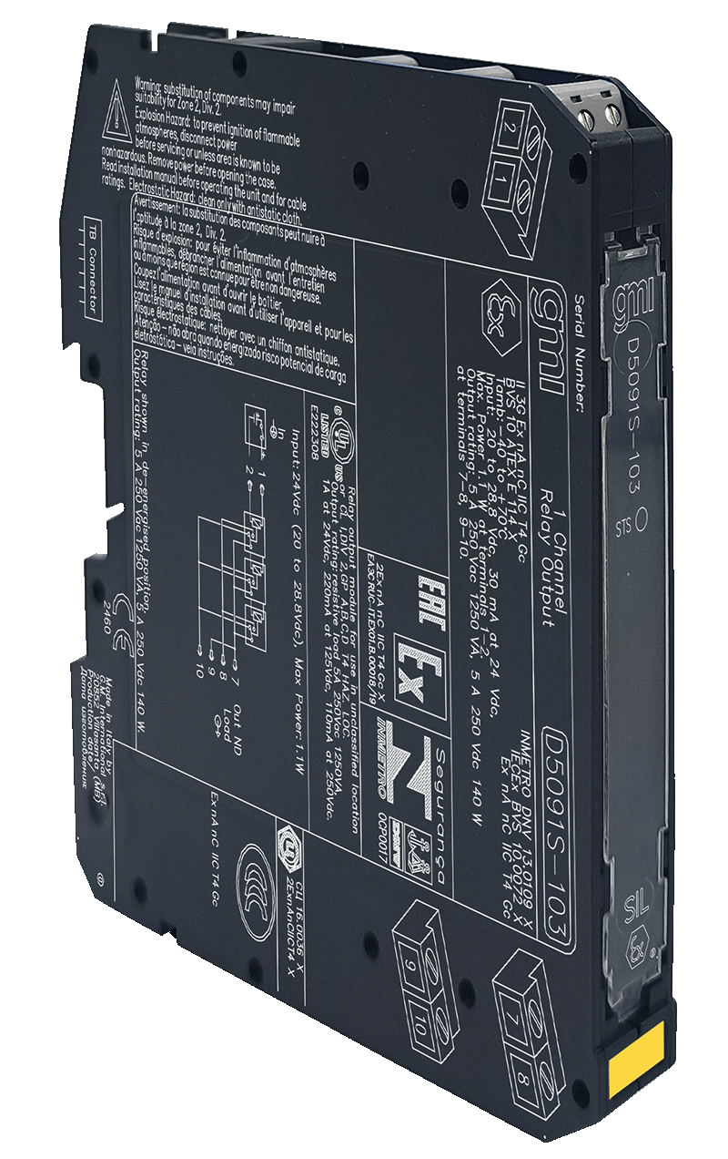 GMI D5091-103 SIL3 Релейный модуль с малым потреблением для 5 A ND нагрузок