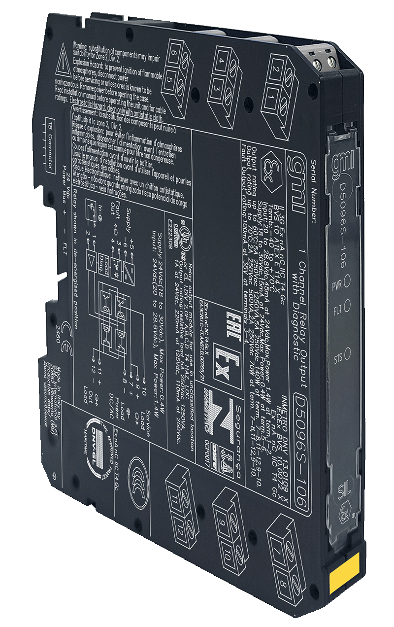 GMI D5096-106 Релейный модуль SIL3 Low-V для нагрузок 5 А NE/ND с LFD