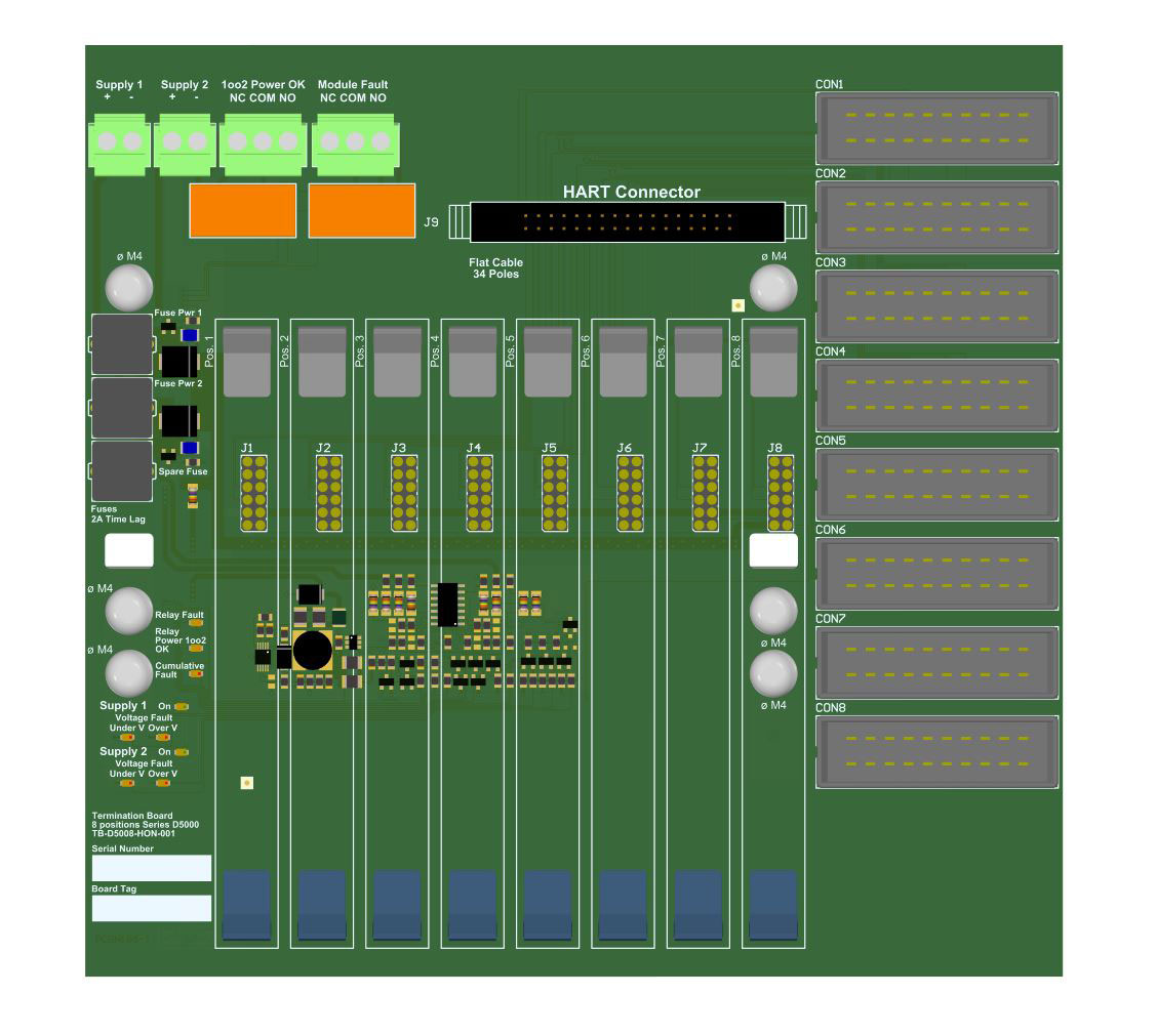 TB-D5008 HON-001   Плата разъемов на 8 позиций для платы аналогового вывода Honeywell Safety Manager SAO-0220m