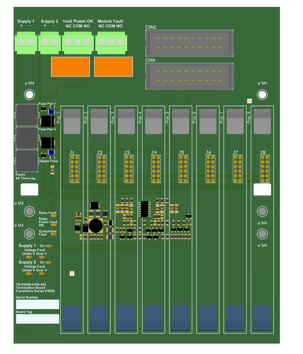 TB-D5008 HON-002 Плата разъемов на 8 позиций для цифровой выходной карты Honeywell Safety Manager SDO-0824