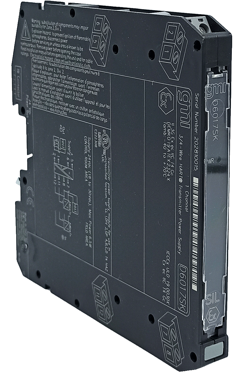 GMI D6017 SIL3 Источник питания для 3/4-проводных HART датчиков-преобразователей