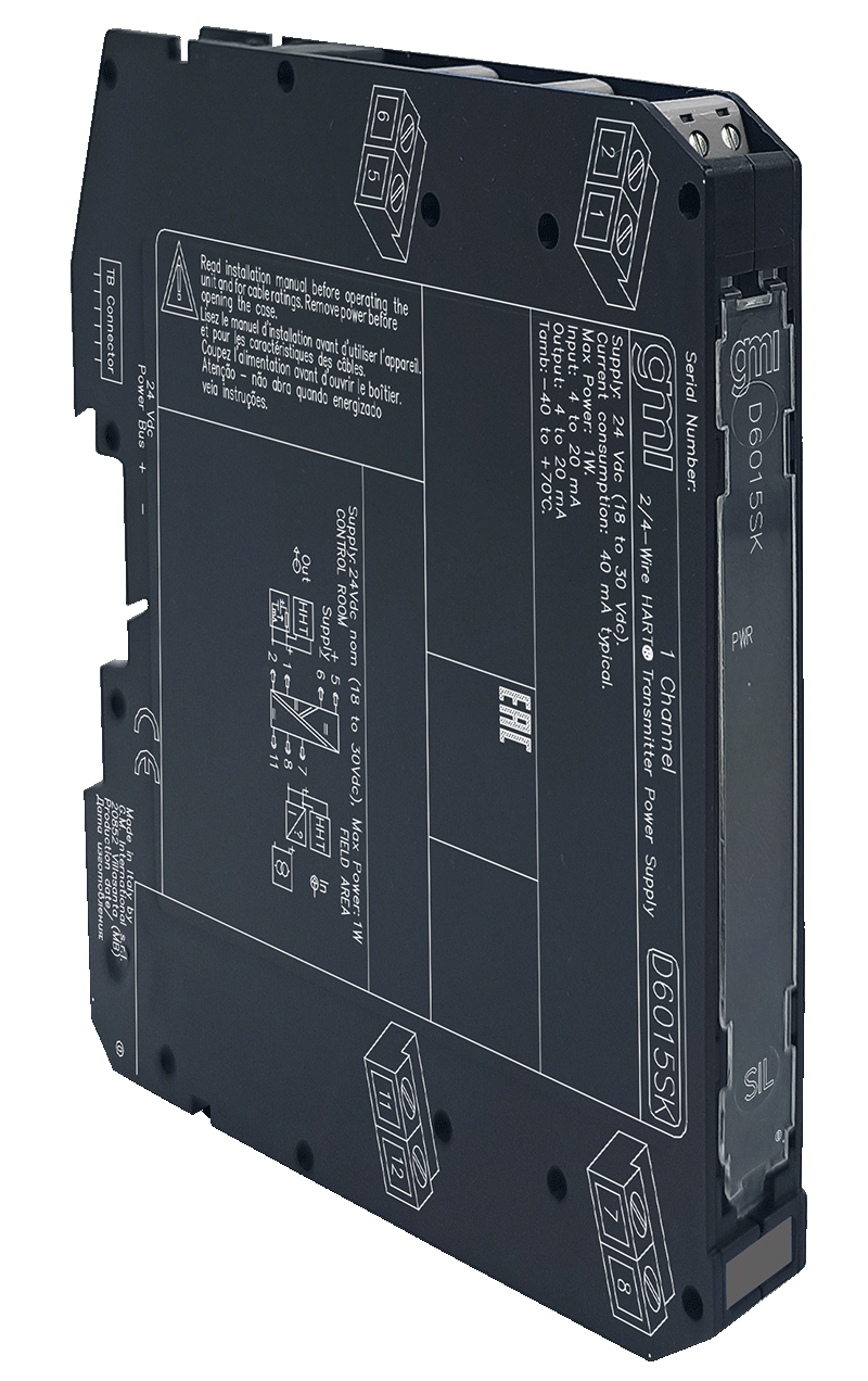 GMI D6015 SIL2 Повторитель источника питания для 2/4-Wire HART датчиков-преобразователей